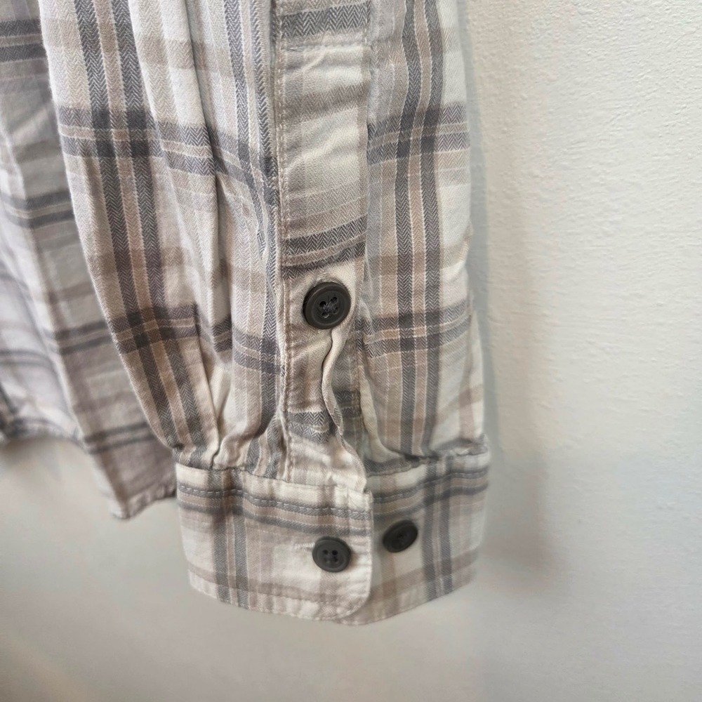 Columbia Mens Plaid Button Down Shirt Long Sleeve Neutral Medium 100% Cotton - Picture 8 of 11